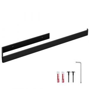 HOLZBRINK Porte Serviette Mural Noir Mat 444x72 mm | Accroche Serviette de Salle de Bain, Toilette, Douche | Porte Manteau Salle de Bain, Support servietes (Jumbo-Shop, neuf)