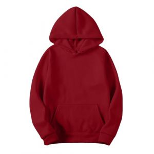 Generisch Sweat &agrave; capuche bleu clair Pull &agrave; capuche artificiel court en velours &agrave; manches longues avec poches Tenue d'hiver V&ecirc;tements Femmes Veste de surv&ecirc;tement Marine, rouge, S (⭐⭐⭐⭐⭐Tiantian1, neuf)