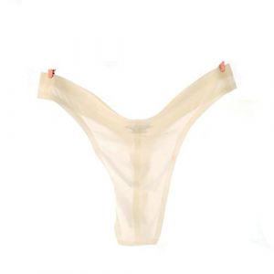 Alienjoy Sous-v&ecirc;tements pour homme String Tanga Sexy Slips G-String &agrave; taille basse en soie de glace transparente sans coutures, Blanc., L (Remanker520, neuf)