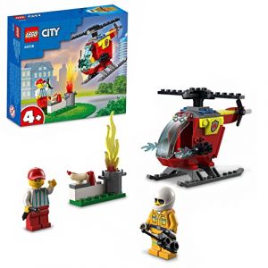 LEGO 60318 City Fire L’Hélicoptère des Pompiers, Jouet pour Filles et Garçons +4 Ans, Figurine Pompier et Brique de Démarrage (C&M45, neuf)