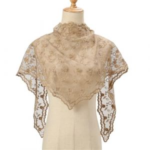 Bandeau Foulard à Cheveux Floral pour Femmes Écharpe en tricot en dentelle beige japonaise for femme, printemps et été, fine, couleur unie, simple, polyvalente, bandeau à nouer Accessoires pour Cheveu (jianjizhouquhaolekuajingdianshangltd, neuf)