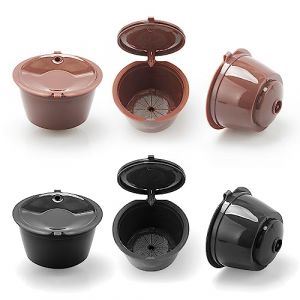 6 Pcs Capsules de caf&eacute; r&eacute;utilisables pour machine &agrave; caf&eacute; Dolce Gusto, BENFUCHEN Capsules de caf&eacute; rechargeables Dosettes Filtre &agrave; caf&eacute; r&eacute;utilisable pour DolceGusto Mini Me/Piccolo, 3 marron + 3 noires (Benfuchen, neuf)