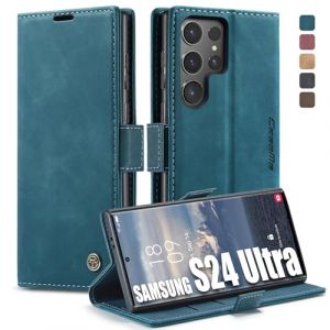 Lxisxcna &Eacute;tui pour Samsung Galaxy S24 Ultra 5G, Support magn&eacute;tique, &eacute;tui en Cuir de Haute qualit&eacute;, &eacute;tui &agrave; Rabat Repliable pour Samsung Galaxy S24 Ultra 5G 6.8 Pouces (Bleu) (Lxisx - EU, neuf)