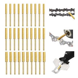 streeHerjjkeA1 30 Piezas Lime &agrave; Pierre pour Scie &agrave; Cha&icirc;ne，Gabarit Affutage Chaine，Haute Duret&eacute; Diamant Tron&ccedil;onneuse，Fraise Lime Diamant Aff&ucirc;tage，4.0mm/4.8mm/5.5mm (streeHerjjkeA1, neuf)