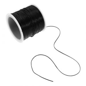 Hemobllo Fil &Eacute;lastique Extensions Cheveux Silicone Noir Bobine pour Tresses Chignon et Accessoires Coiffure Cordon &Eacute;lastique pour Bracelets et Bijoux (Leopolerd, neuf)