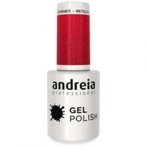 Andreia Vernis Gel Semi-Permanent pour Lampe UV/LED - Vernis à Ongles Couleur Intense Tenue 4 Semaines pour French Manucure - Couleur 256 Rouge métallisé - Nuances de Métallique Rose et Rouge - 10ml (MinitBuy, neuf)