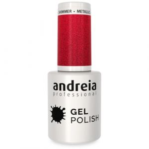 Andreia Vernis Gel Semi-Permanent pour Lampe UV/LED - Vernis à Ongles Couleur Intense Tenue 4 Semaines pour French Manucure - Couleur 256 Rouge - Nuances de Métallique Rose et Rouge - 10 ml (MinitBuy, neuf)