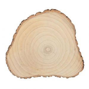 J-Line Rondin de bois 40 cm, rondelle de bois, rond en bois décorative comme plateau de service, décoration de table ou pour bricoler, rondin en bois de paulownia durable, 40 x 34.5 cm (Jolipa, neuf)