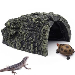 BREUAILY Cachette pour Reptiles, Virole d'aquarium, Tortue, Reptiles, cachette Solaire, Habitat Décoration pour lézards, Tortues (Grand) (Yuecheng Store, neuf)
