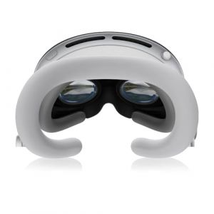 NUHFUFA Silicone VR Interface faciale Coussin Facial pour Vision Pro, Coussin Facial Doux antid&eacute;rapant, Lavable et Confortable, Masque Facial pour Le Casque Vision Pro(Blanc) (Fufangeu, neuf)