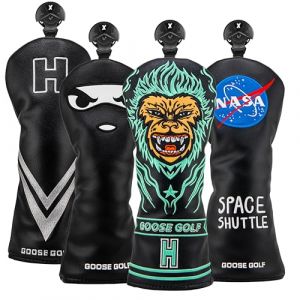 Couvre-Clubs de Golf pour Driver Bois Hybride | Compatible Toutes Marques | Fermeture élastique (Goose Golf, neuf)