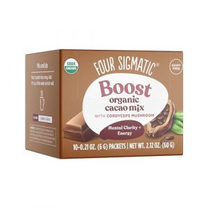 FOUR SIGMATIC Mushroom Cacao Mix | Organic Instant Cacao with Cordyceps, Ginger & Coconut | Supports Performance & Energy | Drink it or Bake with it | Vegan, Gluten-Free, Dairy-Free | 10 Count (hello_health, neuf)