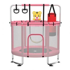 Maxbinton Trampoline pour Enfants 140 cm int&eacute;rieur/ext&eacute;rieur &ndash; Charge maximale 50 kg avec Filet de s&eacute;curit&eacute;, Barre de Gymnastique r&eacute;glable et Panier de Basket, Cadeau pour gar&ccedil;ons et Filles (Maxbinton, neuf)