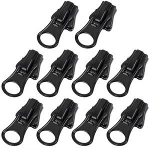 Yuiturt Lot de 10 Curseurs N&deg;5 pour Fermeture &Eacute;clair, Autobloquants en M&eacute;tal/Plastique - Noir - Compatible Veste/Manteau/Jupe/Robe, Kit R&eacute;paration Glissi&egrave;re avec Tirette Amovible (meiyinglaikeji, neuf)
