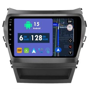 RoverOne Autoradio GPS pour Hyundai Santa Fe 2013 2014 2015 2016 2017 Carplay Android Auto St&eacute;r&eacute;o Autoradio Bluetooth Navigation par satellite (Rover One, neuf)