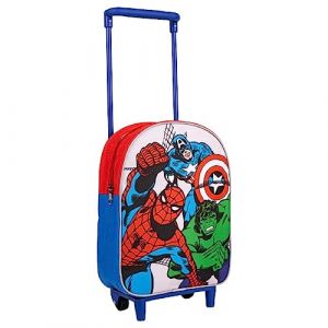 Marvel Avengers Sac &agrave; Dos &agrave; roulettes pour Gar&ccedil;ons, Sac D'&eacute;cole Captain America Hulk et Spiderman Design, Sac &agrave; Dos de Voyage, Cadeau pour Enfants (La Esencia, neuf)