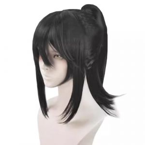 RiRaku Perruque Anime Cosplay Ayano Aishi Black Ponytail, Synthétique Premium, Halloween, Carnaval, Noël (ZouPingPengQiJianZhuGongChengYouXianGongSis, neuf)