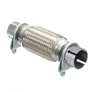MOCNT Tuyau Flexible d'&eacute;chappement de Voiture avec 2 Colliers 45mm X 150mm/250mm &Eacute;chappement Flex Tuyau Double Tresse Tuyau Flexible de R&eacute;paration Acier Inoxydable Tube D'&eacute;chappement Joint Flex (Nimbalo, neuf)