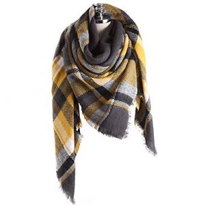 Bakicey Femme ch&acirc;le &eacute;charpe Fille &eacute;tole Foulard, Pashmina Echarpe a Carreaux Laine Mode Etole Plaid Foulard Oversize Shawl Cardigan Cachemire Chaud Automne Hiver Manteau Tricot Ponchos Capes(16) (Bakicey, neuf)