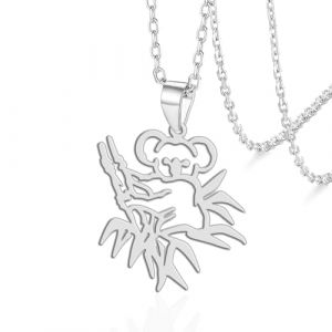 VASSAGO Collier Koala en acier inoxydable avec pendentif en forme de koala - Cadeau pour femme et adolescente - Amoureux des animaux, taille unique, Acier inoxydable, Pas de gemme (vassago, neuf)