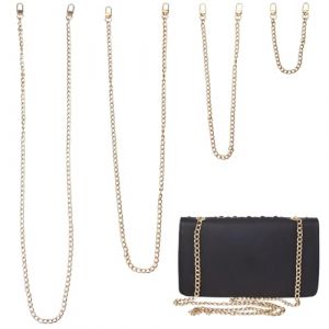 Crihovy 4 Pi&egrave;ces Chaine Sac a Main Bandouliere Dor&eacute;, Sangle de Cha&icirc;ne pour Sac &Agrave; Main, M&eacute;tal Cha&icirc;ne de Remplacement Cha&icirc;ne, Cha&icirc;ne de Rechange en M&eacute;tal, Anse de Bag Chain (30/60/100/120 cm) (CRISTEA STORE S.R.L., neuf)