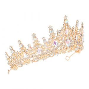 NULYLU Couronne Accessoire Pour Cheveux Couronne De Reine Diadèmes Diadème En Cristal De Concours Diadème De Fée D'Anniversaire Diadème En Cristal De Bal Diadème De Bal -Tête (Kopouy, neuf)