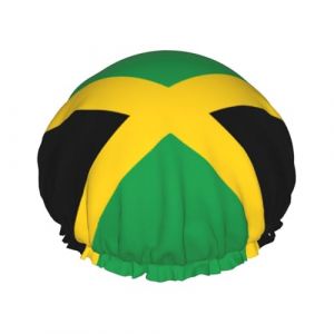 Bonnet de douche imperméable et réutilisable, imprimé drapeau de la Jamaïque, grande taille, pour femmes et hommes (ruianshihuichenjiayouzhanguanliyouxiangongsi, neuf)