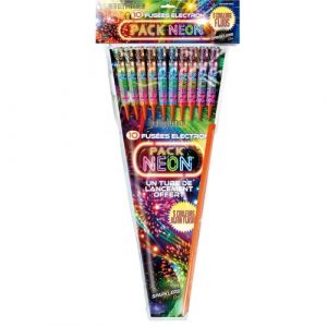 SPARKLERS CLUB Pack de 10 Pétards Fusées ÉLECTRON® NÉON - Effets Lumineux Vifs et Flashy - 20 mm - Portée 60 m - Catégorie F1 - Feux d?Artifice d?Extérieur (SPARKLERS CLUB, neuf)