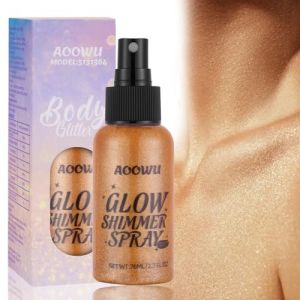 AOOWU Spray de Poudre Paillette, Paillettes de Corps, Spray Paillette, Spray Illuminateur de Peau, Poudre Scintillante Maquillag pour Visage, Corps, Cheveux, Halloween, Mariage, Carnaval, Fête, 01 (Botoo, neuf)