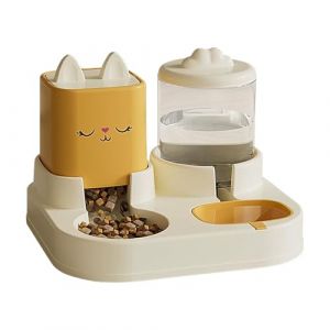 Distributeur Croquettes Chat, Chien, Automatique, Distributeur d'eau pour Chien De Grande Capacité, Double Bol avec Bouteille d'eau Automatique pour Chiens Et Chats (yanguo, neuf)