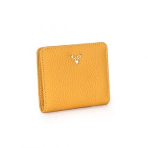 yuwqqoajv Femmes Court Mince Mini Portefeuille noël cerf Bouton Sac à Main en Cuir Pliable Porte-Carte à glissière Grande capacité, Jaune (Kunyibotatoer, neuf)