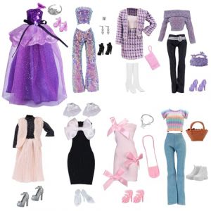 34 vêtements et accessoires pour poupées Barbie 11,5 pouces, 8 ensembles de vêtements, 1 robe de princesse, 1 jupe de ballet, 3 jupes élégantes, 7 hauts (luoyong-EU, neuf)