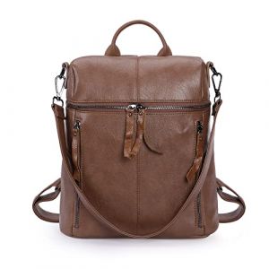 HUA ANGEL Mode 2 In 1 Femme Sac à Dos Convertible Bandoulière Anti-vol Sac D'épaule Étanche PU Cuir Sac de Jour Léger pour Vie Quotidienne Voyage Cyclisme Shopping École (HUAANGEL, neuf)