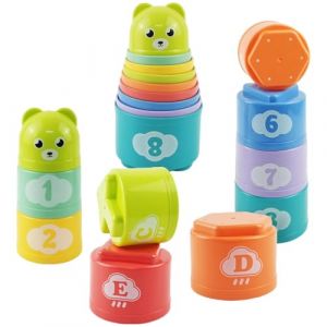 Krujecnt Jeu d'empilage de tasses, tasses empilables - Jouets interactifs &agrave; gobelets empilables | Jouet de gobelets empilables avec lettres et chiffres, gobelets empilables amusants, jouets empilables (kosend, neuf)