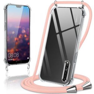 Coiwxmoi Coque avec Cordon pour Huawei P20 Pro 6.1", Collier R&eacute;glable T&eacute;l&eacute;phone &Eacute;tui Portable Lanyard Case Transparent Ultra Souple Silicone TPU Housse Antichoc Protection Cover pour P20 Pro, Or Rose (TERRA NOVA DISTRIBUTORS, neuf)