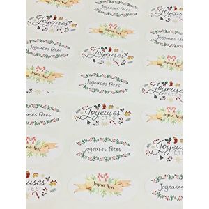 Lot de 30 autocollants ovales Joyeux Noel Joyeuses F&ecirc;tes de No&euml;l fran&ccedil;ais, &eacute;tiquettes color&eacute;es pour sceller des enveloppes, pour cartes, artisanat festif et d&eacute;coration (Minilabel, neuf)
