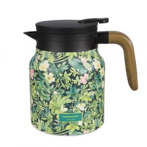 Thermos Isotherme en Acier Inoxydable, 800 ML Th&eacute;i&egrave;re avec Filtre Infuseur Amovible, Cafeti&egrave;re Sous Vide, Motif Floral, pour Th&eacute;, Caf&eacute;, Boissons Chaudes (Voda FR, neuf)