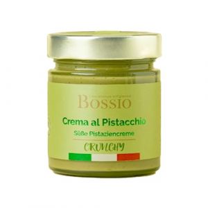 Bossio Crème de pistache Crunchy - Pistaches siciliennes - Crème Crunchy pistache - Alternative à la pâte de pistache et à la pâte de pistache avec protéines (Bossio, neuf)