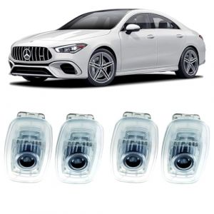 4 pièces Projecteur de Lumière de Voiture AMG Logo pour Mercedes CLA C118 X118 CLS C257 E-Klasse C238 A238, Lumière de Porte, Projecteur de Porte de Voiture (QIANQIAN Store, neuf)