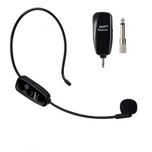 PELLOR Microphone sans Fil 2 en 1 Micro Serre Tete sans Fil avec Convertisseur de 3.5mm & 6.5mm UHF Wireless Transmission 50M pour Guide Touristique Enseignement Discours (Xunlefei, neuf)