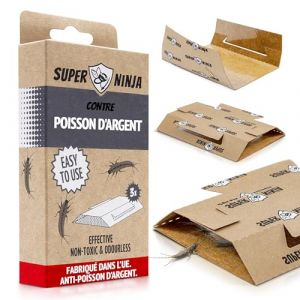 Super Ninja Piège à Poissons d’Argent – 3 Pièces, Anti Poisson d’Argent avec Attractif Intégré, Inodore et Non Toxique, Trappes pour Salles de Bain, Cuisines et sous-sols, Jusqu’à 3 Mois d’Efficacité (Super Ninja ECO, neuf)