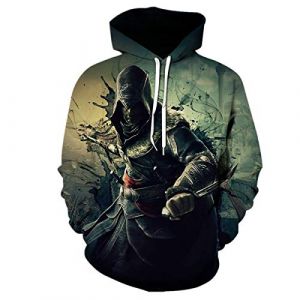 CHENMA Hommes Assassin's Creed Cosplay 3D Imprimer Pull Sweat &agrave; Capuche avec Poche Kangourou (CHENMA-EU, neuf)
