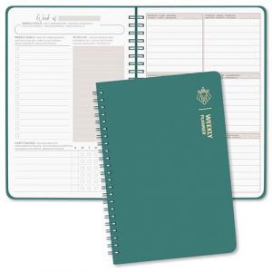 BIROYAL Agenda hebdomadaire non daté - Format A5 - Agenda hebdomadaire avec liste de choses à faire, grand champ de note - 52 feuilles - Classeur à anneaux avec couverture rigide (KYONANO, neuf)