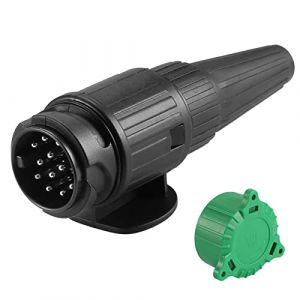 SPARKMOTO Connecteur Prise Remorque Male 13 Broches,12V Prise Remorque 13 Broches Male etanche pour Caravane Porte-v&eacute;los Camion,prise attache 13 broches male,Fiche attelage 13plots avec Cache(SK13PEH) (SPARKMOTO, neuf)