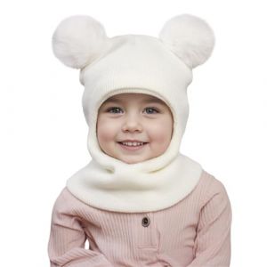 AYPOW Bonnet Cagoule Chaud d'Hiver pour B&eacute;b&eacute; Enfant de 1 &agrave; 6 Ans, Ensemble Chapeau &Eacute;charpe Multifonction Thermique Coupe-Vent pour Filles Gar&ccedil;ons Tout-Petits, Chapeaux Masque Tricot&eacute; Doubl&eacute; en Polaire (lipsd eu, neuf)
