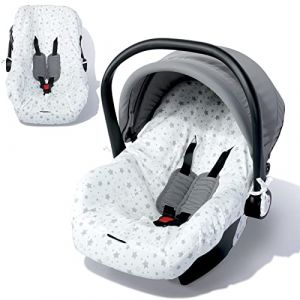 Orzbow Housse Siege Auto Bebe pour Cosy (Maxi COSI,Bebe Confort,Cybex etc.),Protection de Siège Auto Été avec 100% de Coton,Respirant et Lavable en Machine (Étoiles Blanches) (Orzbow Official Store, neuf)