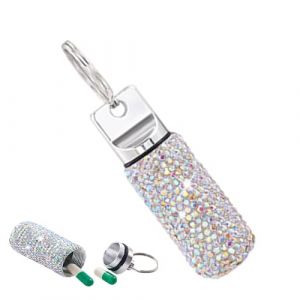 Porte-clés porte-pilule, porte-clés, petite boîte à pilules, porte-clés porte-pilule, support de boîte à pilules étanche et portable pour sac à main pour hommes et femmes, organisateur de pilules (yiyuxa, neuf)