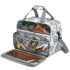 Teamoy Sac de Tricot Rangement pour Pelote de Laine, Sac Fourre-Tout pour Pelotes de Laine et Fils, avec Multiples Poches pour Aiguille &agrave; Tricoter et Autres Accessoires de Tricot, Pissenlit (DR-EU, neuf)