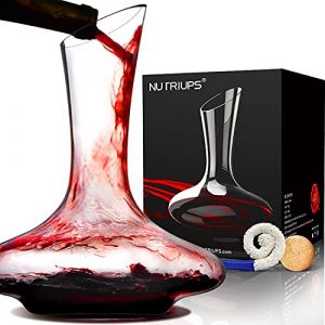 NUTRIUPS Carafe &agrave; Vin Carafes &agrave; D&eacute;canter en Verre A&eacute;rateur de Vin Rouge Carafe de Reniflard &agrave; Vin Souffl&eacute; &agrave; la Main Carafe &agrave; Vin D&eacute;canteur a Vin (DMAR, neuf)
