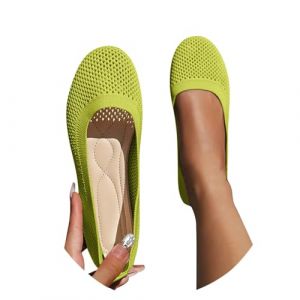 Chaussures Femme Pieds Larges Orthopédiques Escarpins Bleu Marine Ballerines Confortable Plates pour Femmes Ete Confort Chic Chaussure Et Orthopedique Petit Talon Fille Ballerine,1-Vert,38 (aodsko, neuf)